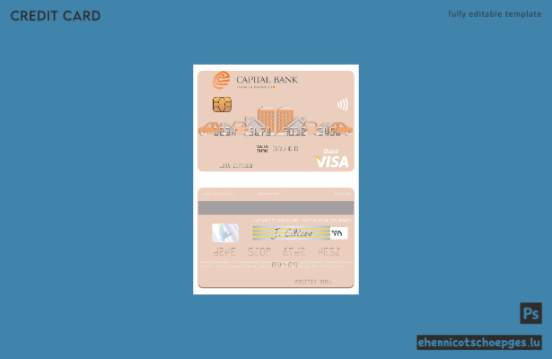 Beispielvorschau für eine Visa-Debitkarte der North Mazedonien Capital Banka AD Skopje